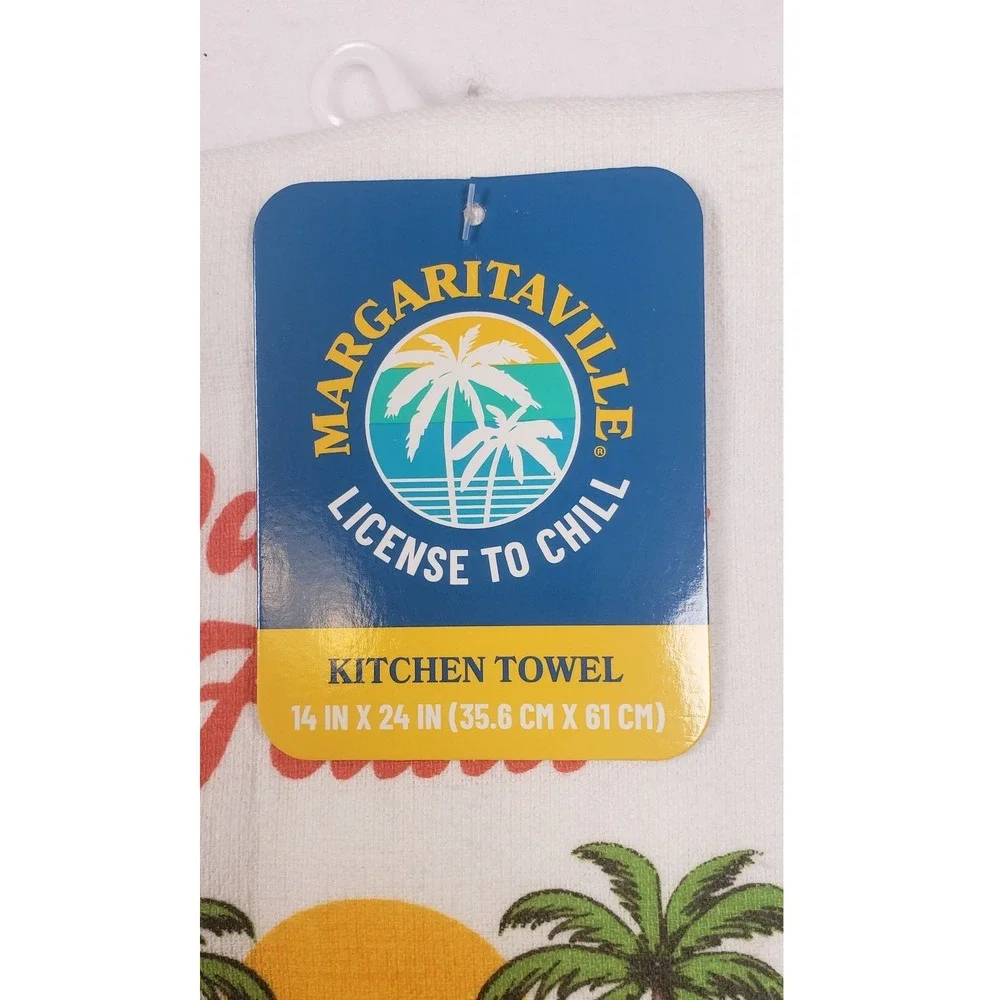 Margaritaville Kitchen Tea Towel 100% Cotton Paradise Found 14x24 NEW